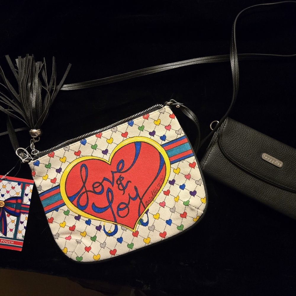 Baggallini Wallet, Brighton Multicolor Heart Clutch/Crossbody